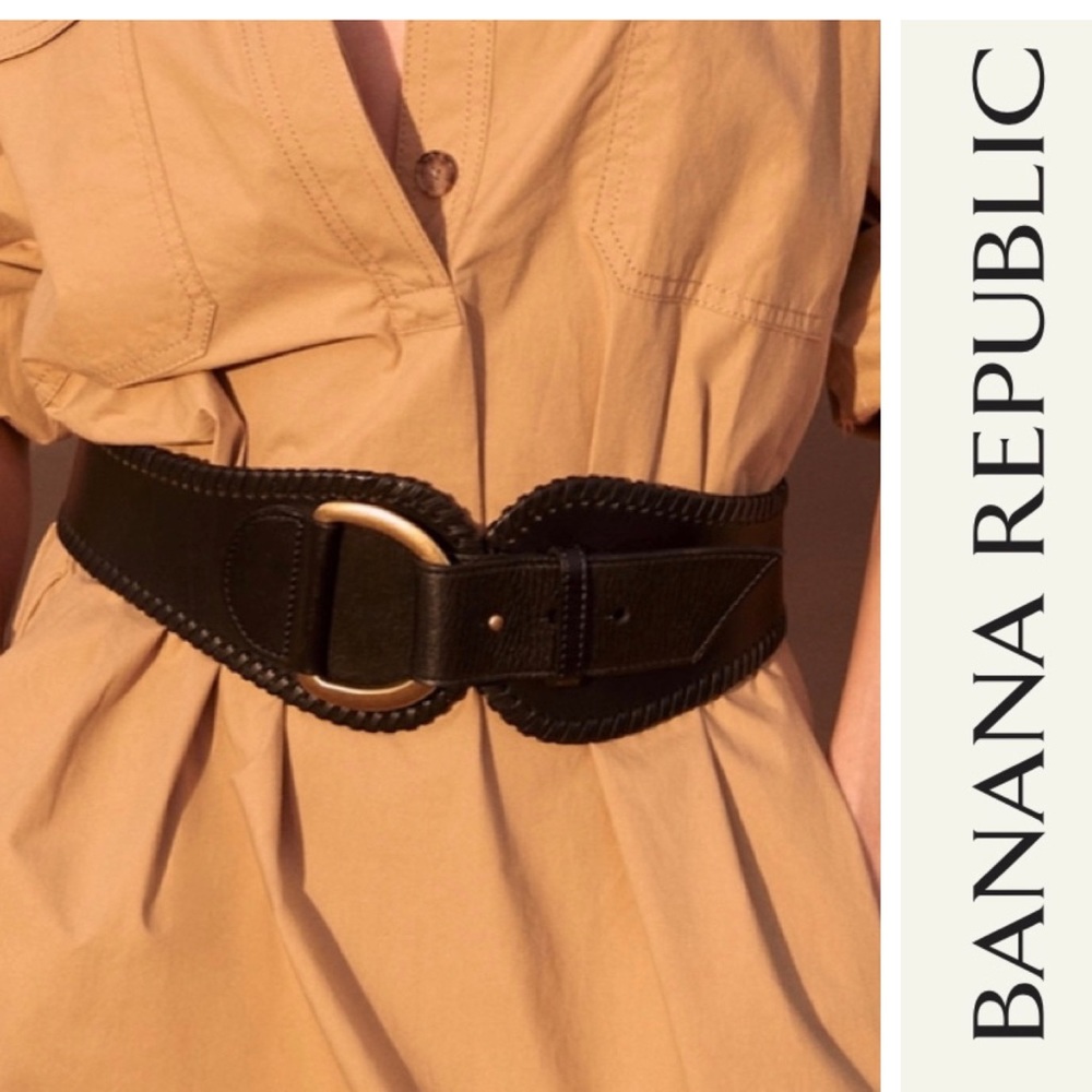 NWT BANANA REPUBLIC GENUINE LEATHER BLACK BELT